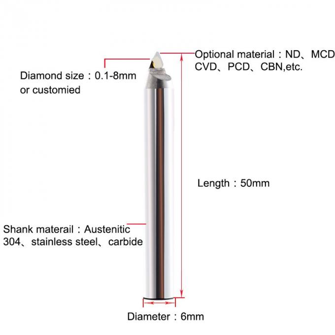 0.1mm Ball  6mm Shank Diamond End Mill Cutting Tools 1